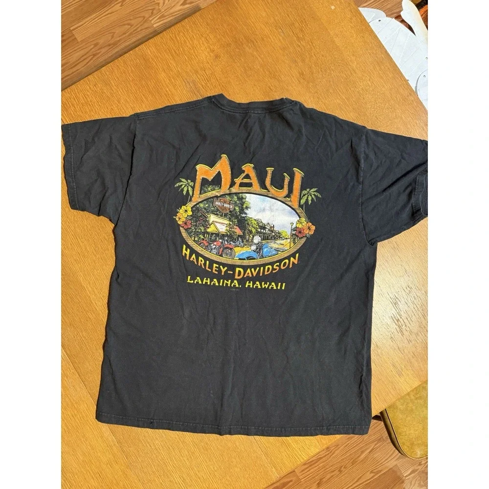 Y2K Era Harley-Davidson Maui‎ Hawaii Dealer Tee XL Lahaina Motorcycles